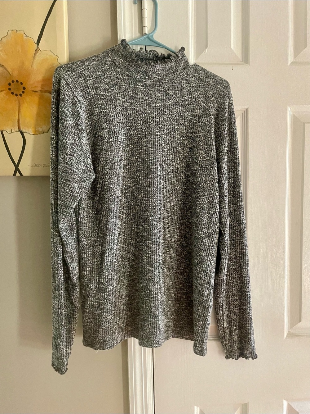 Abercrombie & Fitch Heather Grey Ribbed Turtleneck Sweater